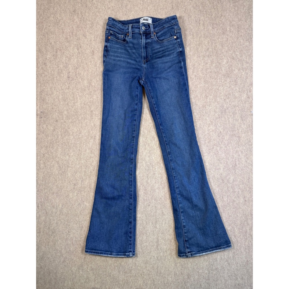 k110. PAIGE Laurel Canyon High Rise Flare Jeans Medium Wash Denim Size 25